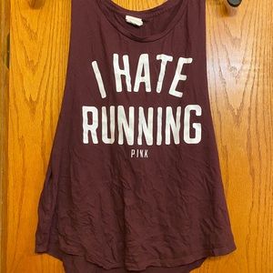 I Hate Running PINK tank